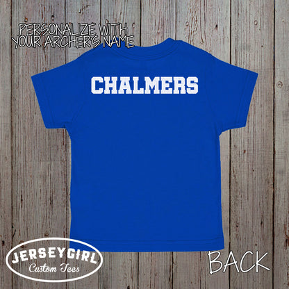 glitter daddy's biggest fan archery shirt