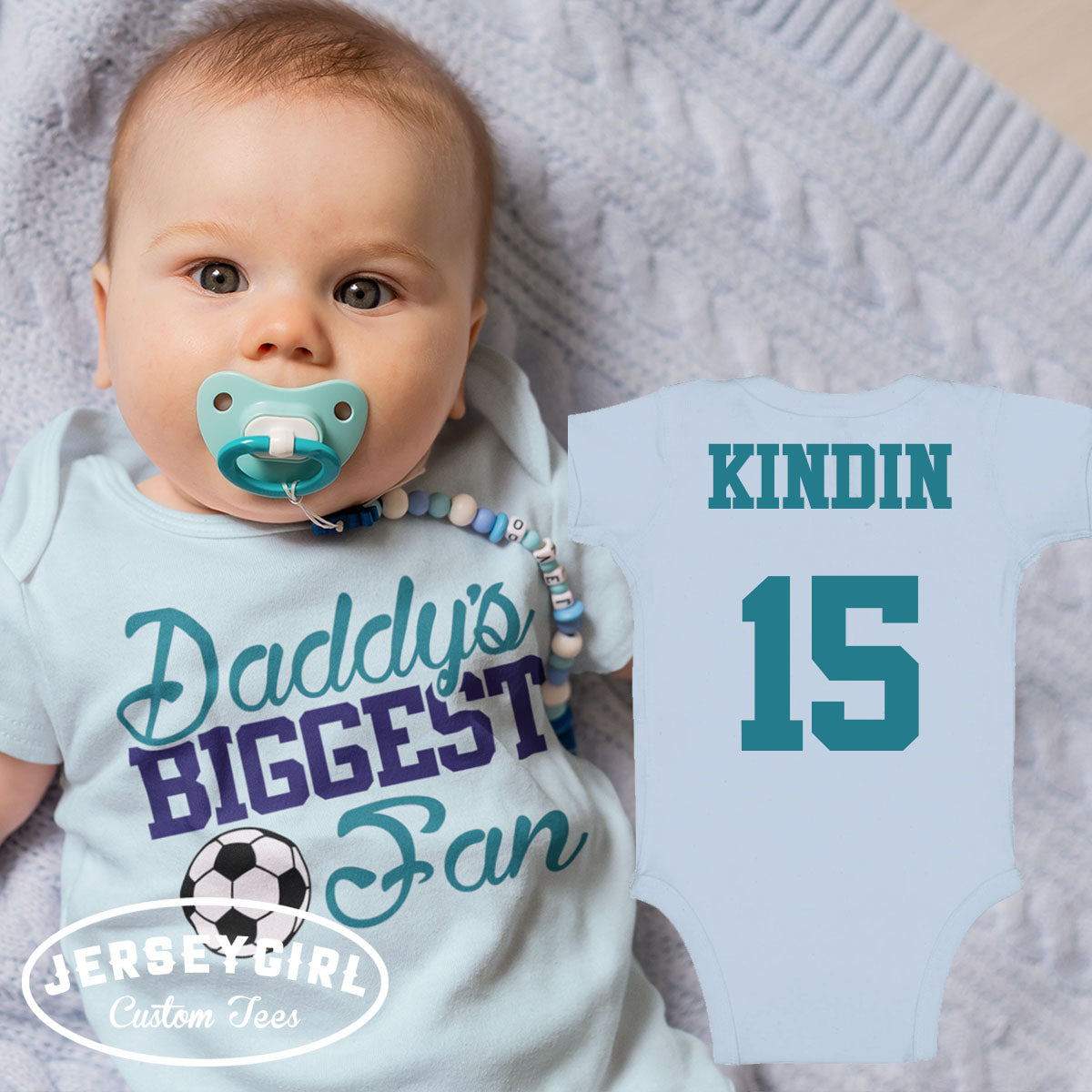 custom Daddy's Biggest Fan soccer bodysuit / toddler shirt