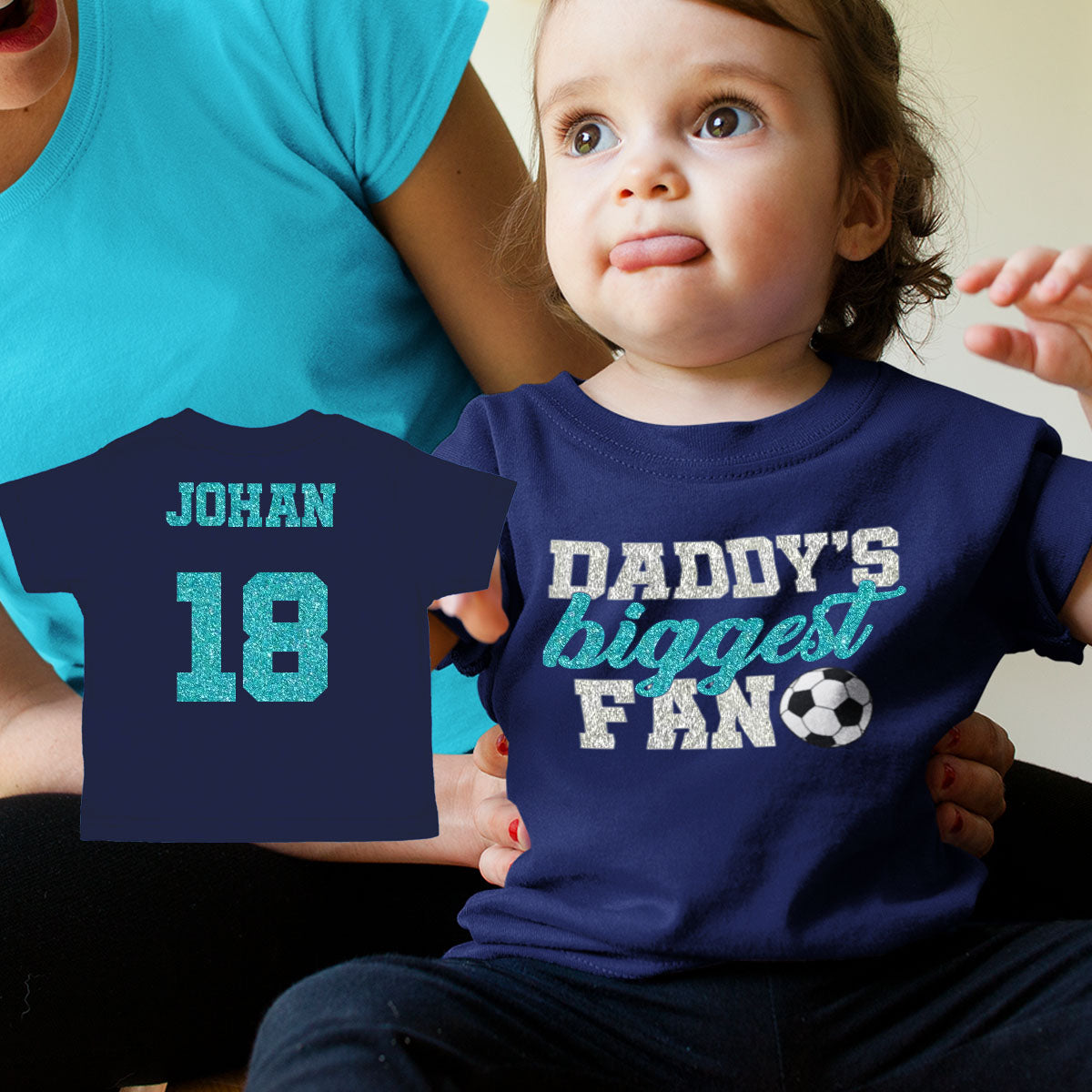 Glitter Daddy's Biggest Fan Soccer Bodysuit / Shirt