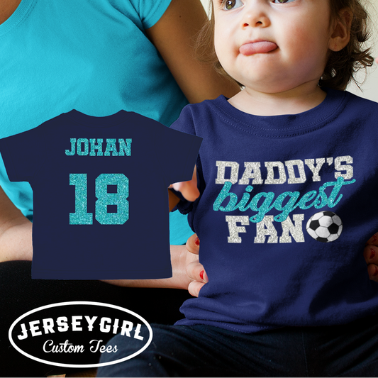 Glitter Daddy's Biggest Fan Soccer Bodysuit / Shirt