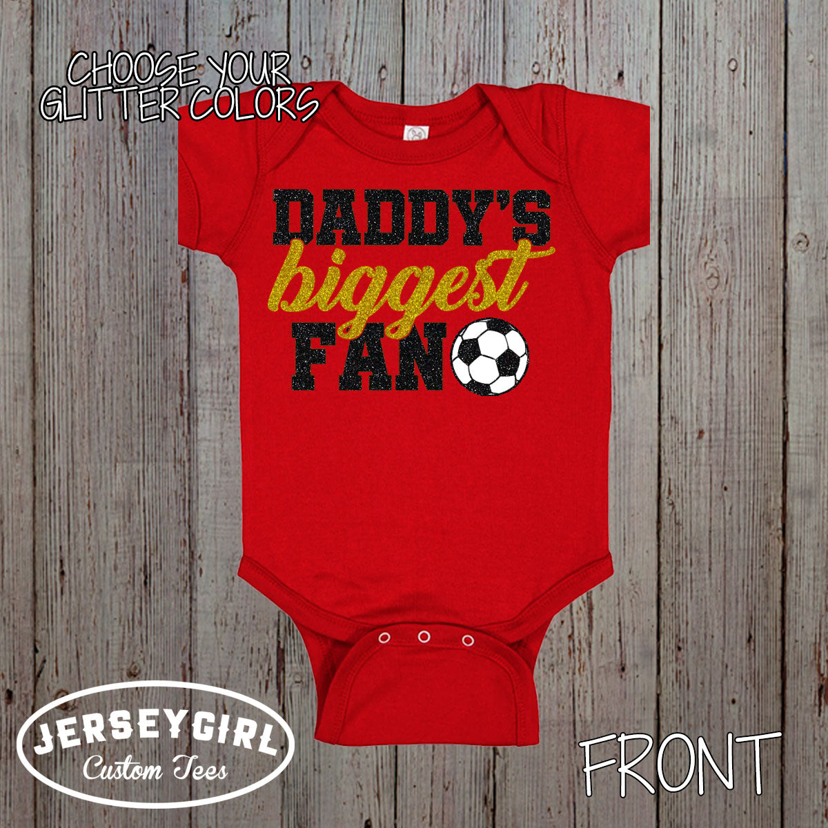 Glitter Daddy's Biggest Fan Soccer Bodysuit / Shirt