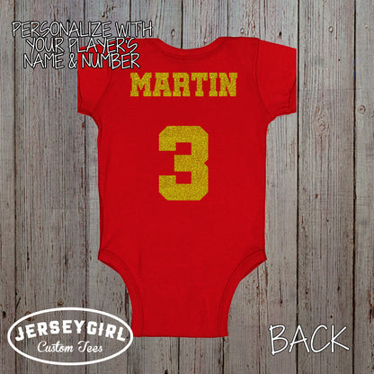 Glitter Daddy's Biggest Fan Soccer Bodysuit / Shirt