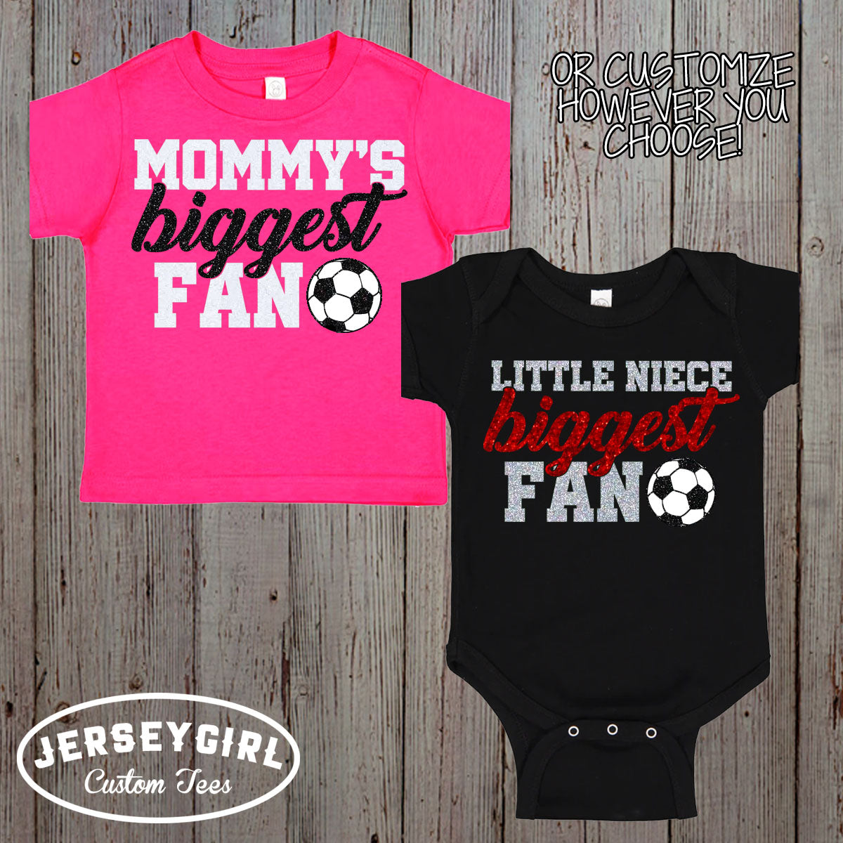 Glitter Daddy's Biggest Fan Soccer Bodysuit / Shirt