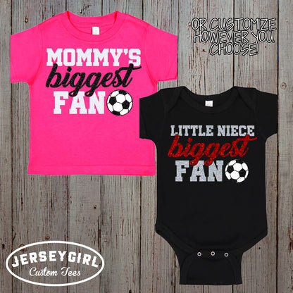 Glitter Daddy's Biggest Fan Soccer Bodysuit / Shirt