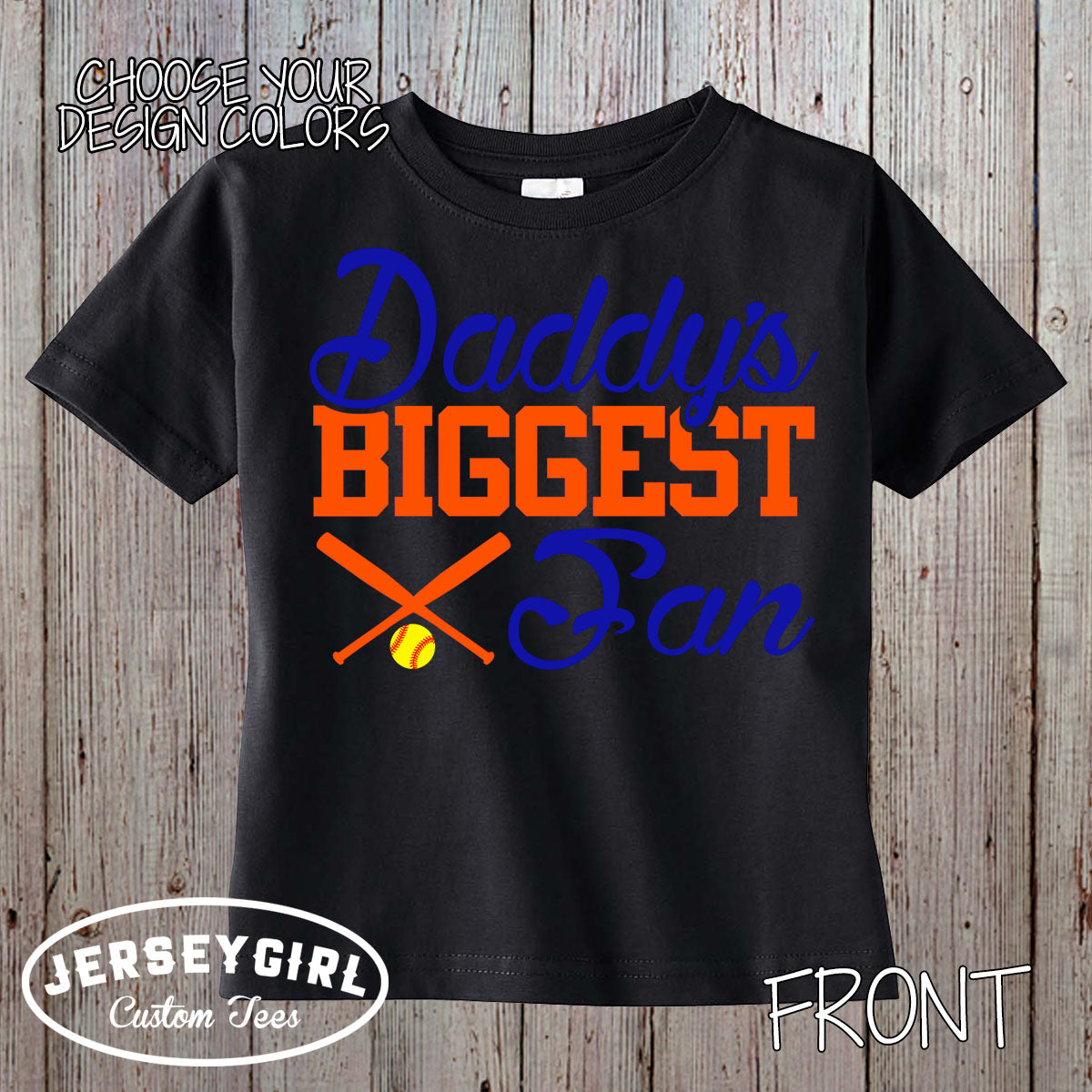 custom Daddy's Biggest Fan softball bodysuit / toddler shirt
