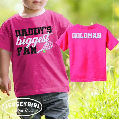 Glitter Daddy's Biggest Fan Tennis Bodysuit or Toddler Shirt