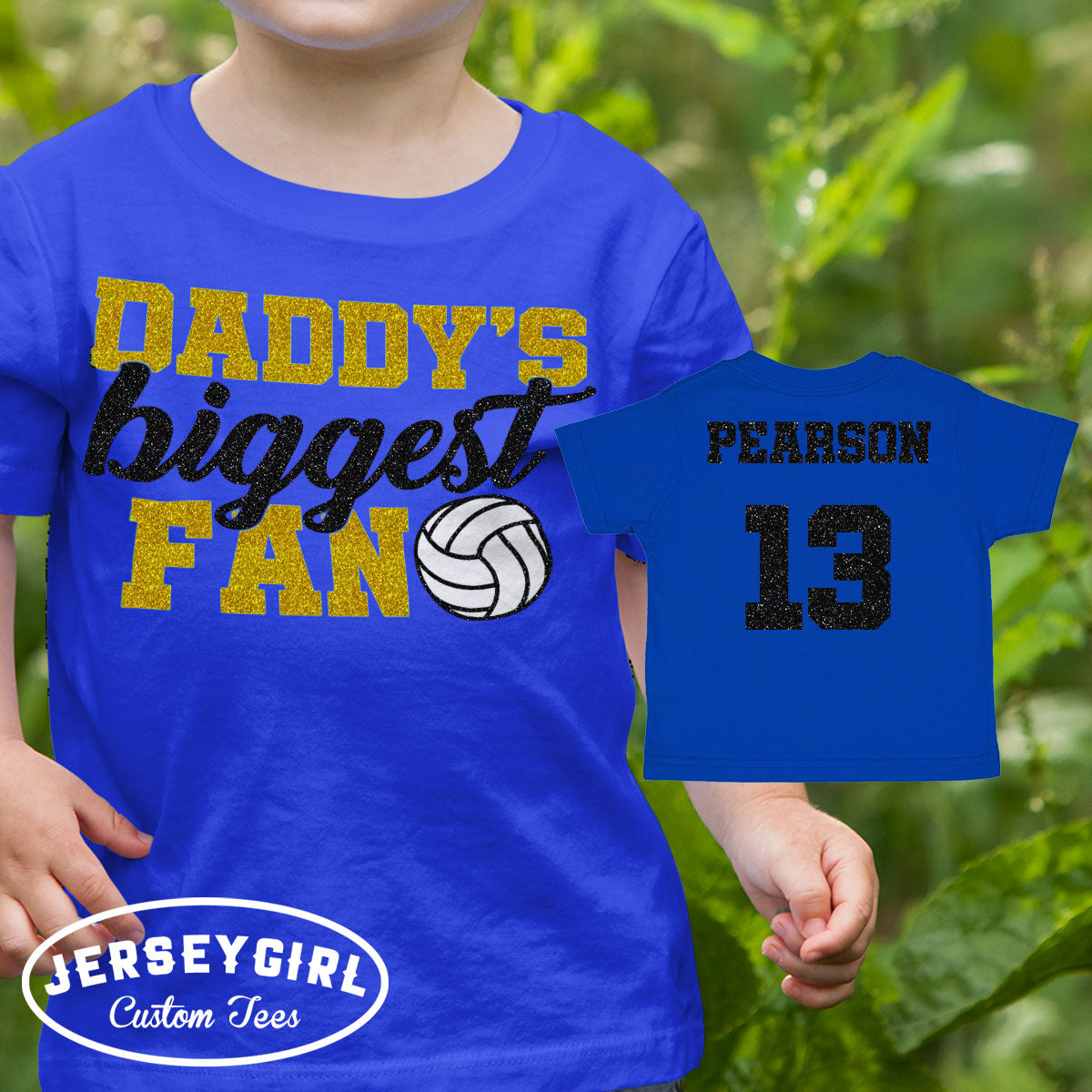 Glitter Daddy's Biggest Fan Volleyball Bodysuit / Shirt