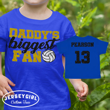 Glitter Daddy's Biggest Fan Volleyball Bodysuit / Shirt