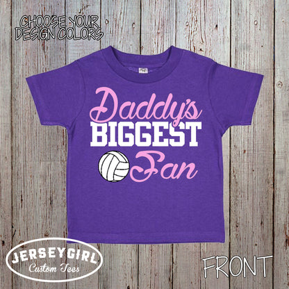 Custom Daddy's Biggest Fan Volleyball Bodysuit / Toddler Shirt