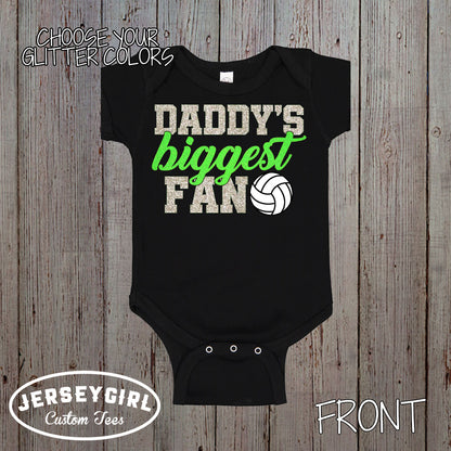 Glitter Daddy's Biggest Fan Volleyball Bodysuit / Shirt