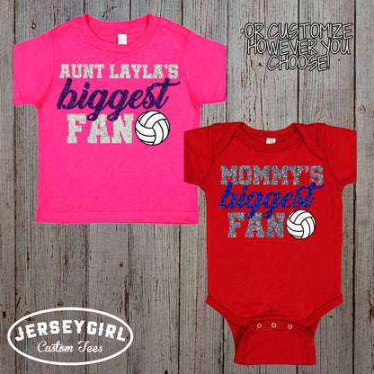 Glitter Daddy's Biggest Fan Volleyball Bodysuit / Shirt