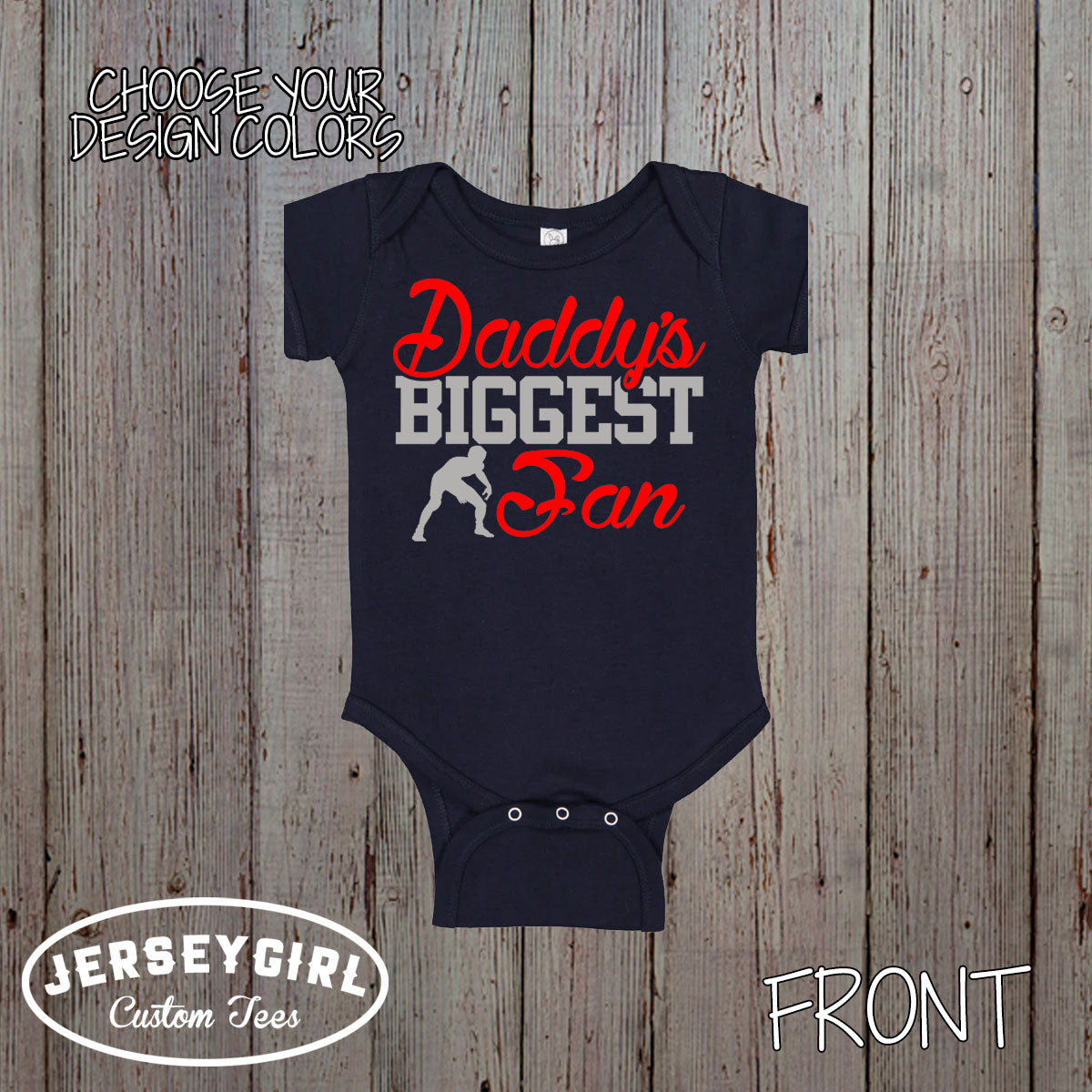 custom Daddy's Biggest Fan wrestling bodysuit / toddler shirt