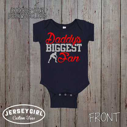 custom Daddy's Biggest Fan wrestling bodysuit / toddler shirt