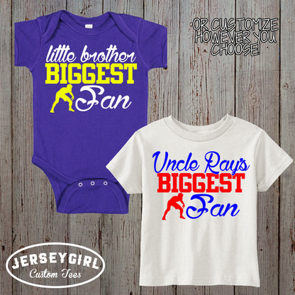 custom Daddy's Biggest Fan wrestling bodysuit / toddler shirt