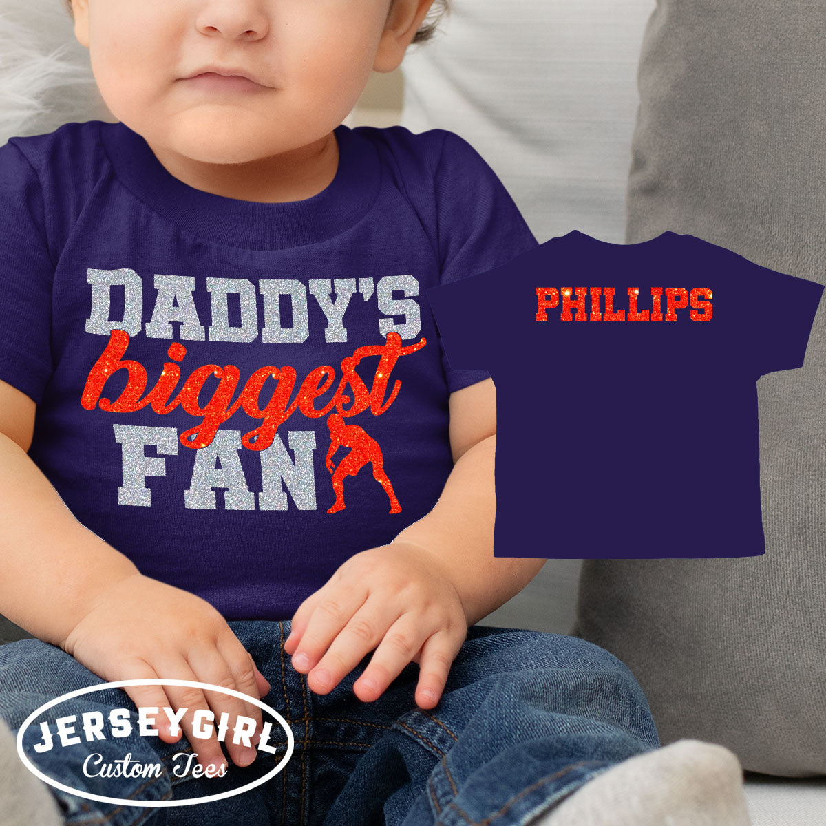 Glitter Daddy's Biggest Fan Wrestling Bodysuit or Toddler Shirt