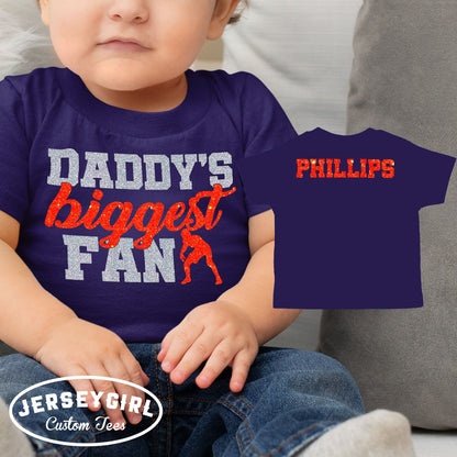 Glitter Daddy's Biggest Fan Wrestling Bodysuit or Toddler Shirt