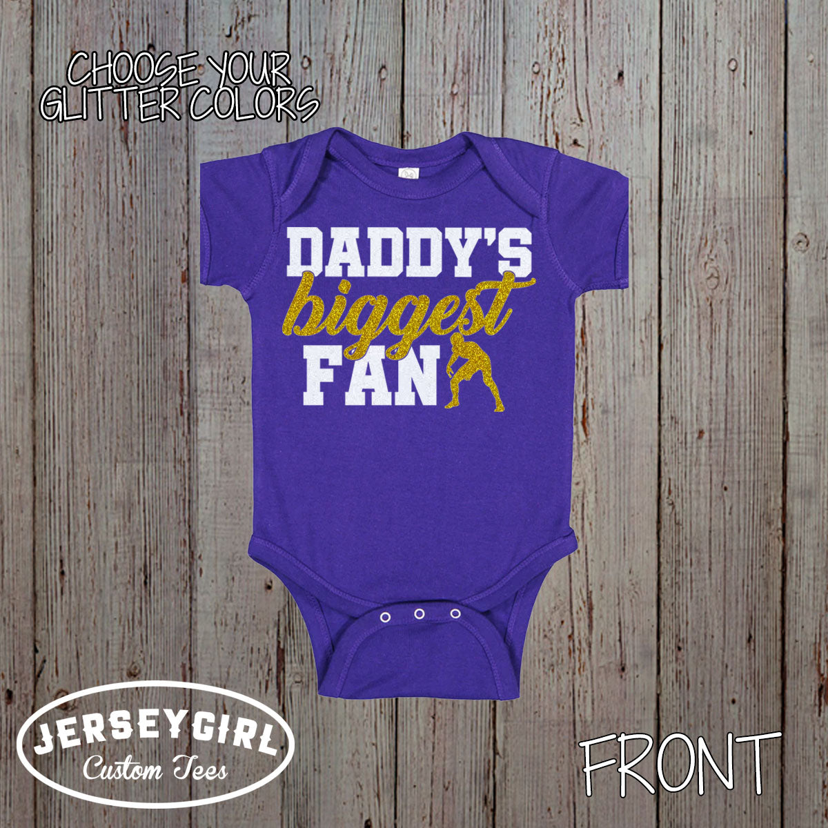 Glitter Daddy's Biggest Fan Wrestling Bodysuit or Toddler Shirt