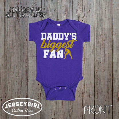 Glitter Daddy's Biggest Fan Wrestling Bodysuit or Toddler Shirt