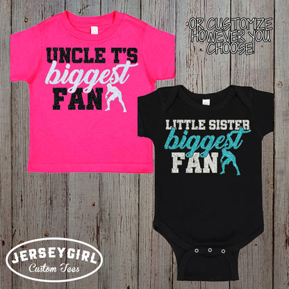 Glitter Daddy's Biggest Fan Wrestling Bodysuit or Toddler Shirt