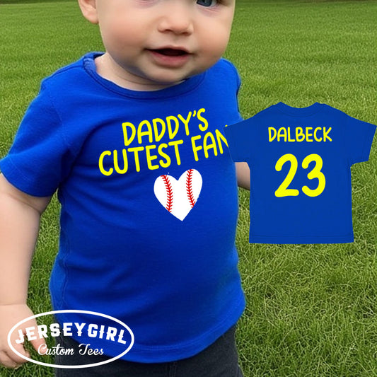 Daddy's Cutest Fan Baseball Bodysuit / Toddler Shirt