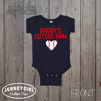 Daddy's Cutest Fan Baseball Bodysuit / Toddler Shirt