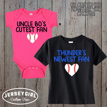 Daddy's Cutest Fan Baseball Bodysuit / Toddler Shirt