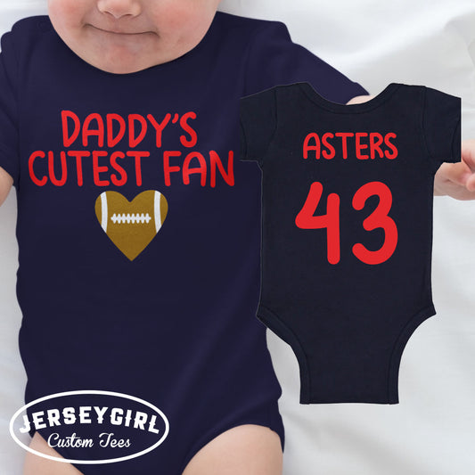 Daddy's Cutest Fan football bodysuit / shirt