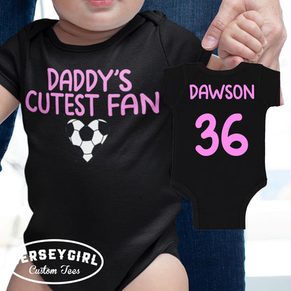 Daddy's Cutest Fan Soccer Bodysuit / Toddler Shirt