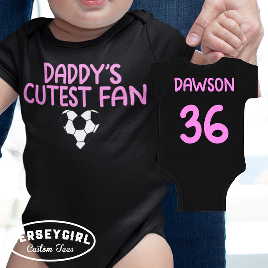 Daddy's Cutest Fan Soccer Bodysuit / Toddler Shirt