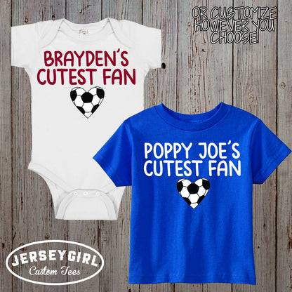 Daddy's Cutest Fan Soccer Bodysuit / Toddler Shirt