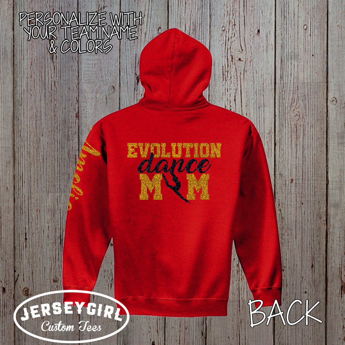 glitter dance mom zip-up hoodie