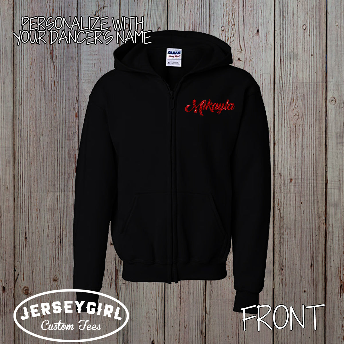 custom dance zip-up hoodie