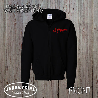 custom dance zip-up hoodie