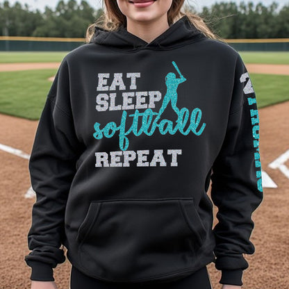Eat Sleep Softball Repeat hoodie