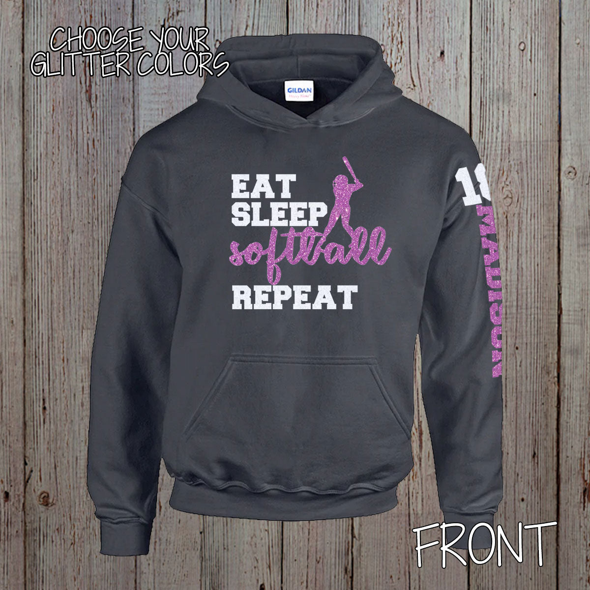 Eat Sleep Softball Repeat hoodie