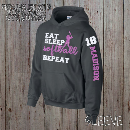 Eat Sleep Softball Repeat hoodie