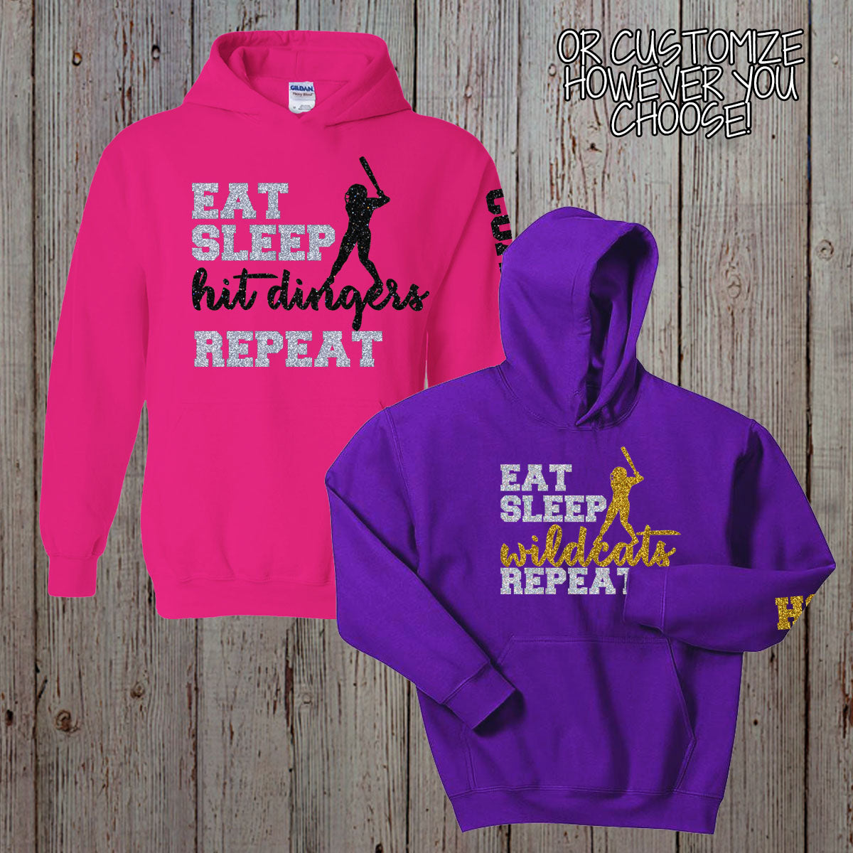 Eat Sleep Softball Repeat hoodie
