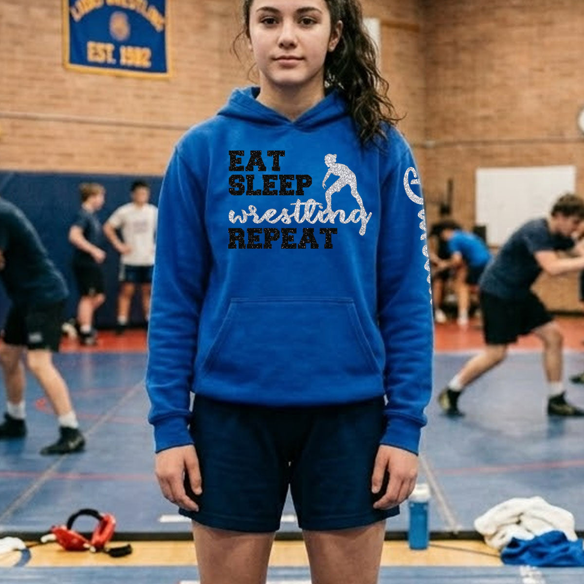eat sleep wrestling repeat hoodie