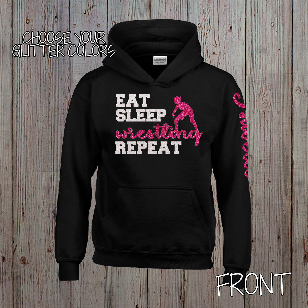 eat sleep wrestling repeat hoodie