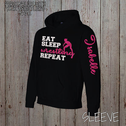 eat sleep wrestling repeat hoodie