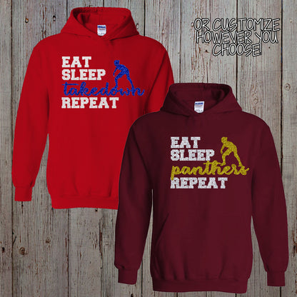 eat sleep wrestling repeat hoodie