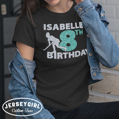 Custom Field Hockey Birthday Shirt