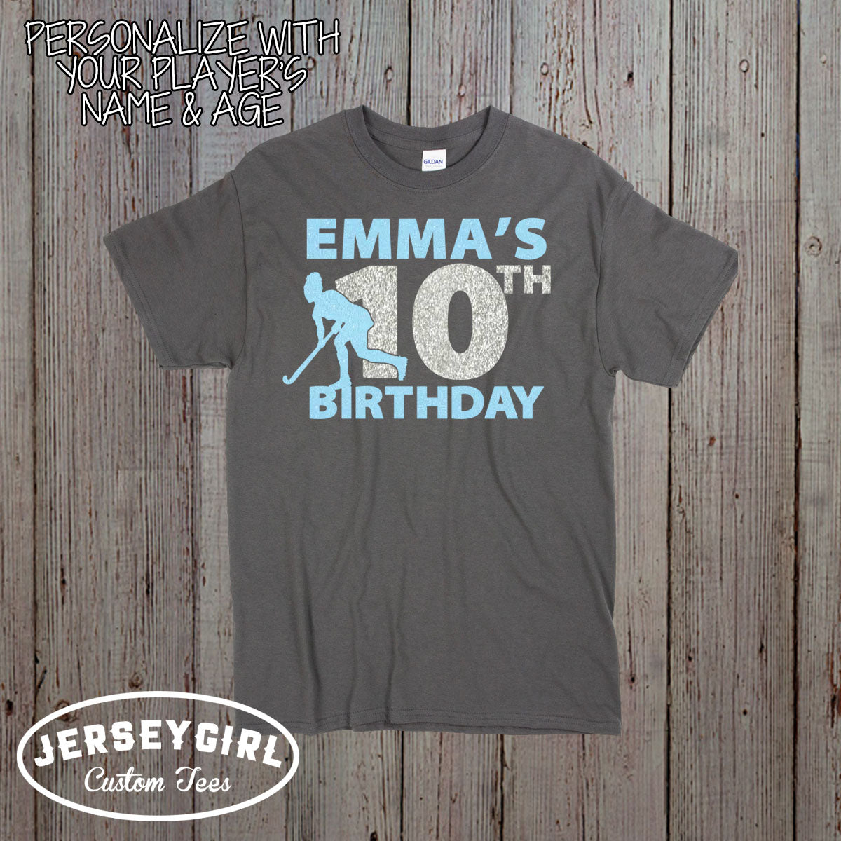 Custom Field Hockey Birthday Shirt