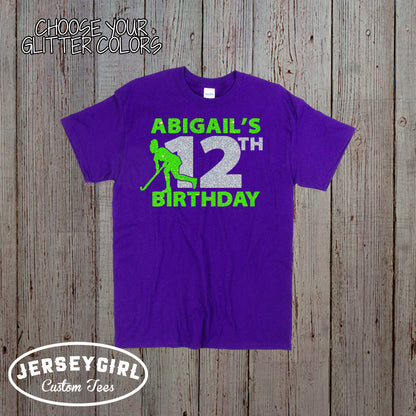 Custom Field Hockey Birthday Shirt
