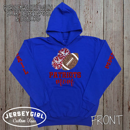 custom baseball and cheer mom hoodie