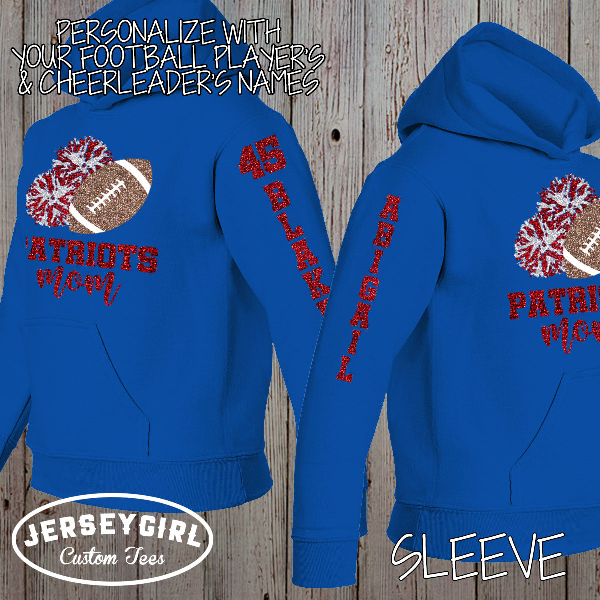 custom baseball and cheer mom hoodie