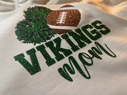 custom football and cheer mom hoodie