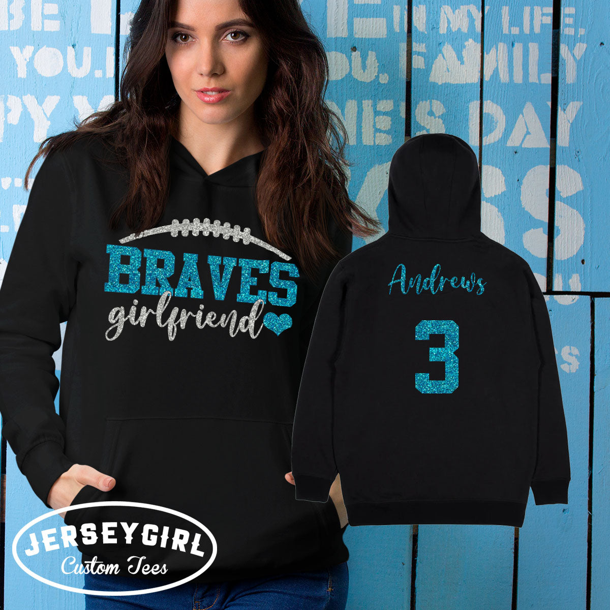 custom football girlfriend hoodie