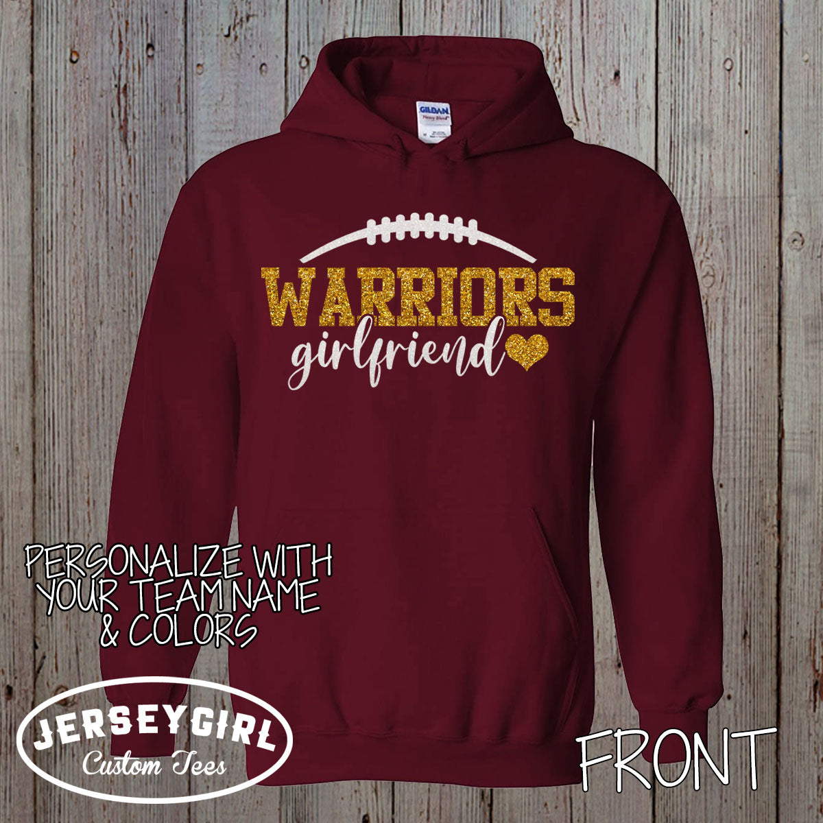 custom football girlfriend hoodie