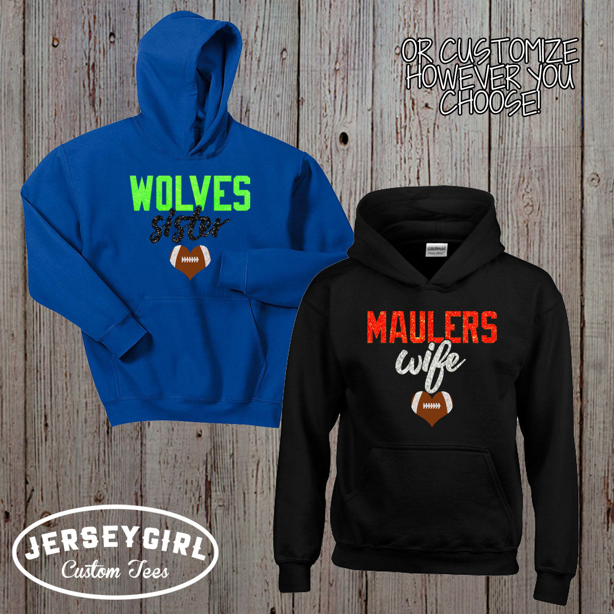 custom football girlfriend hoodie